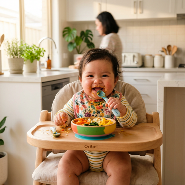 Bayi makan MPASI bergizi