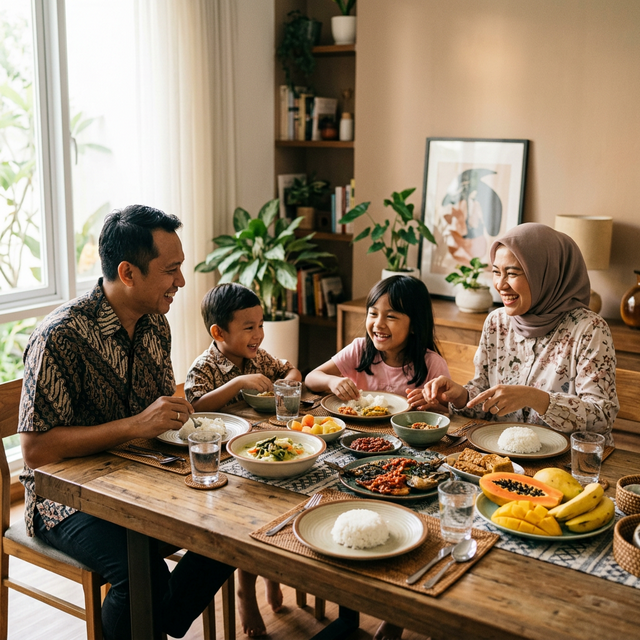Keluarga makan bersama