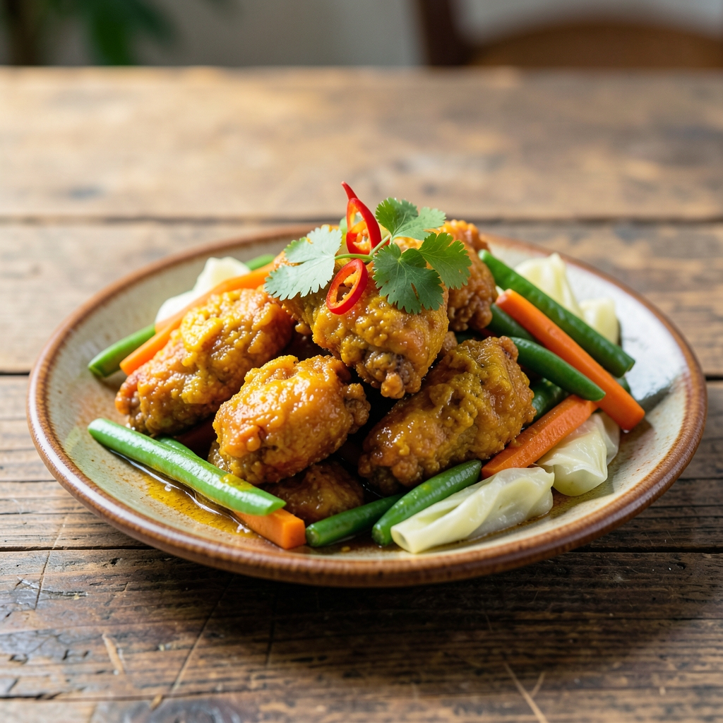 Ayam Goreng Bumbu Kuning Sayur